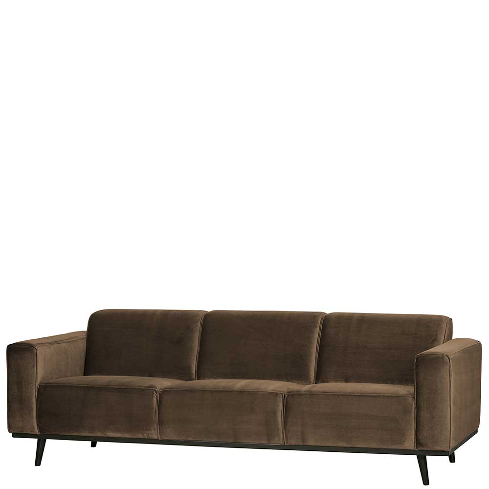 Sofas Dreisitzer in Taupe Samt - Salverna