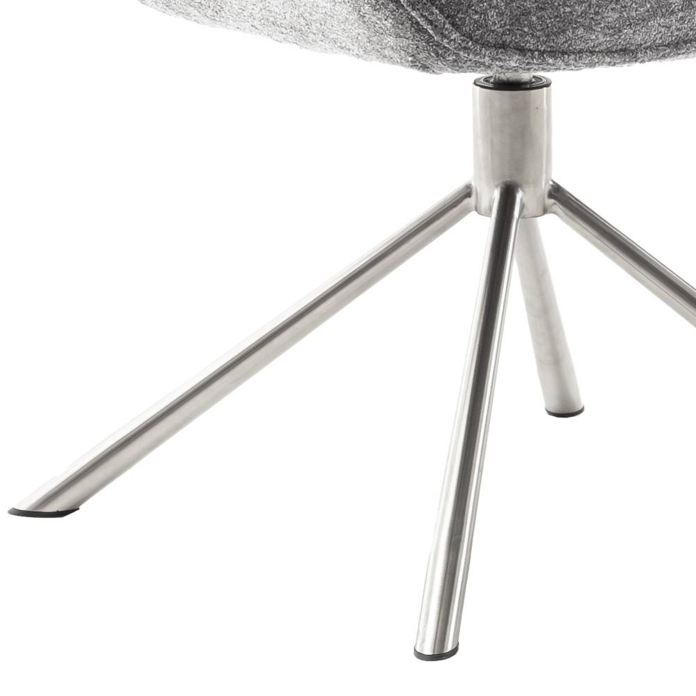 Drehbarer Tischsessel in Grau - Lavernes (2er Set)