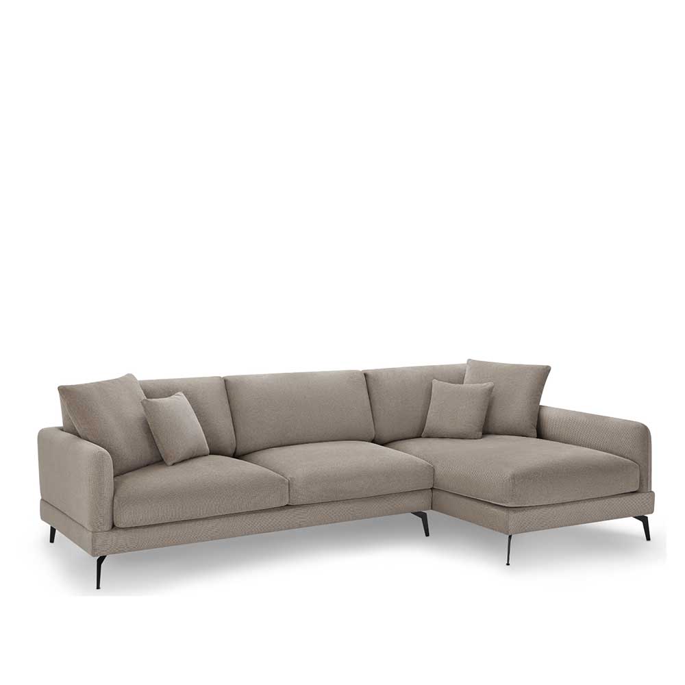Taschenfederkern Eckcouch in Beige - Kosmyna