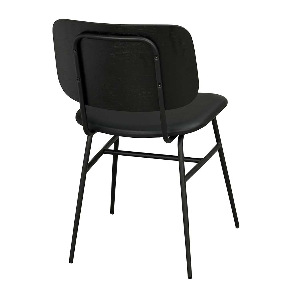 Schwarze Küchenstühle aus Material Mix - Nemuro (2er Set)