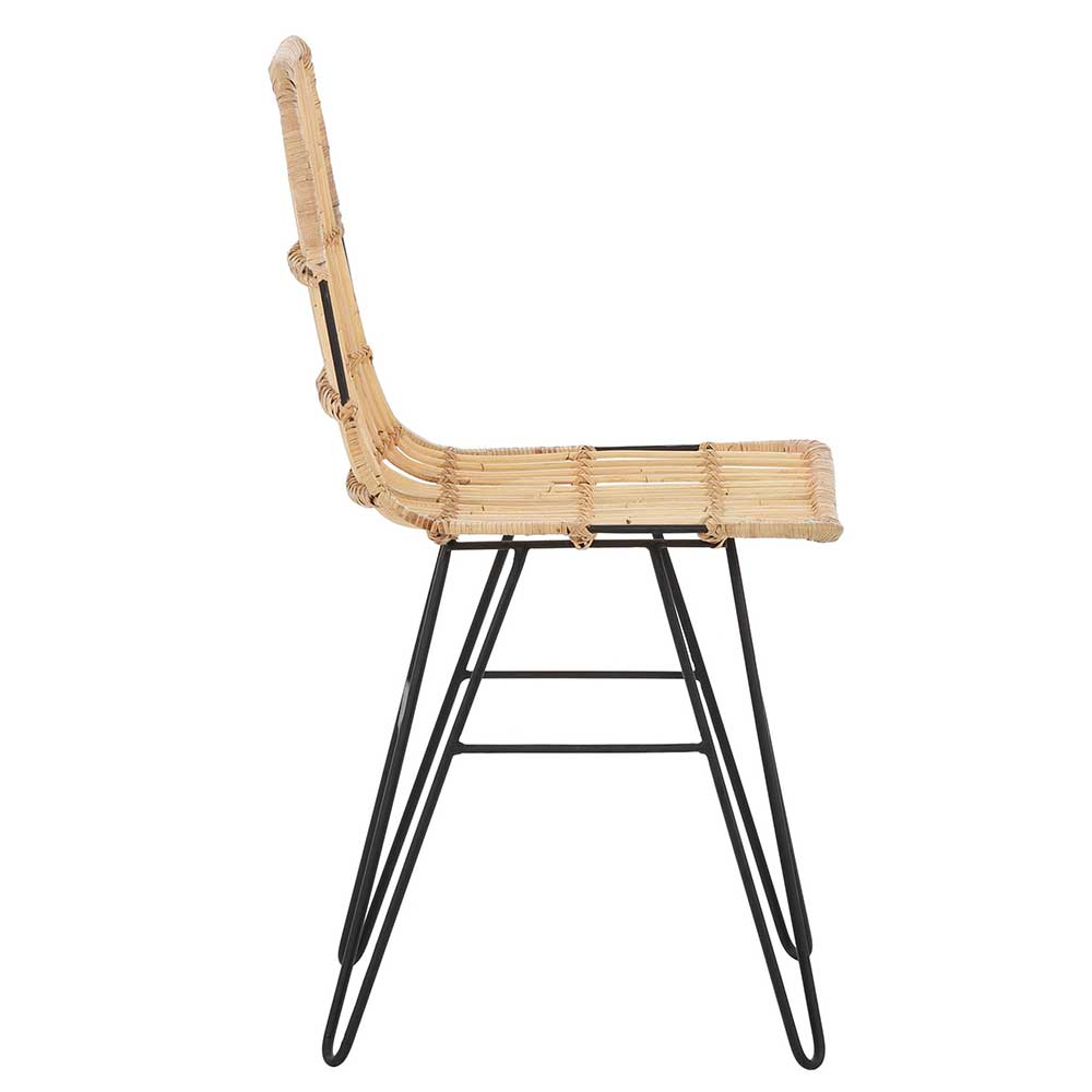 Rattanstuhl mit Geflecht Sitz - Lombardy (2er Set)