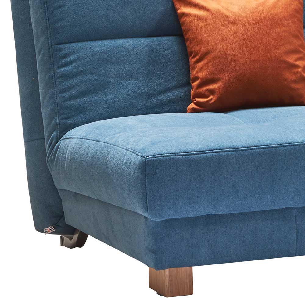 Schlafpolstersessel in Petrol Blau 80x200 cm Ultima mit Kissen Orange