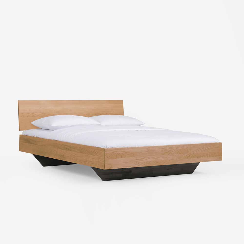Wildeiche Bett Siao mit Kufengestell dunkel