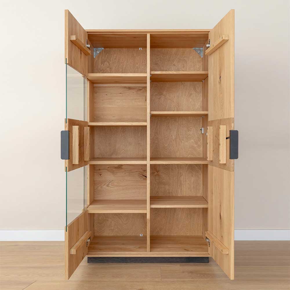 Eichenholz Highboard mit Hirnholz Applikation - Deruta