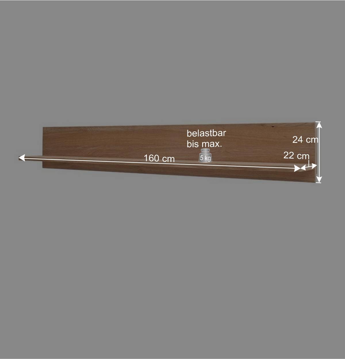 Designer Wohnwand aus Eiche - Assela (vierteilig)