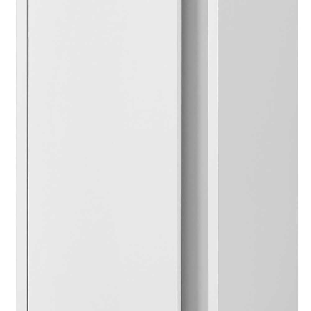 Glatte weiße Türfront des Badezimmerschranks mit minimalistischem Design – Seriacus