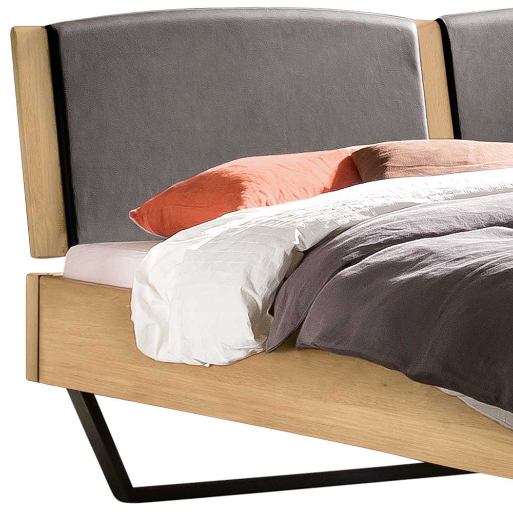 Industrial Bett aus heller Eiche - Ezianas