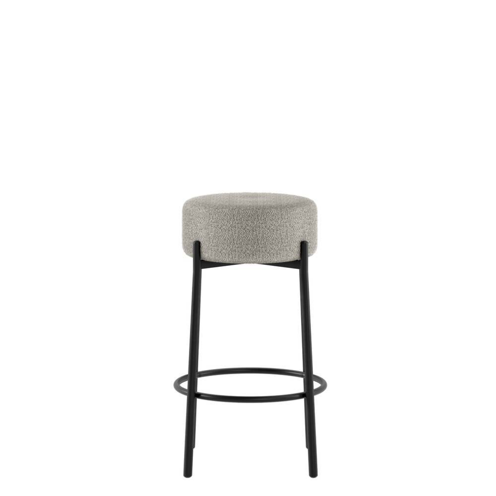Barhocker in Hellgrau und Schwarz - Loytima (2er Set)