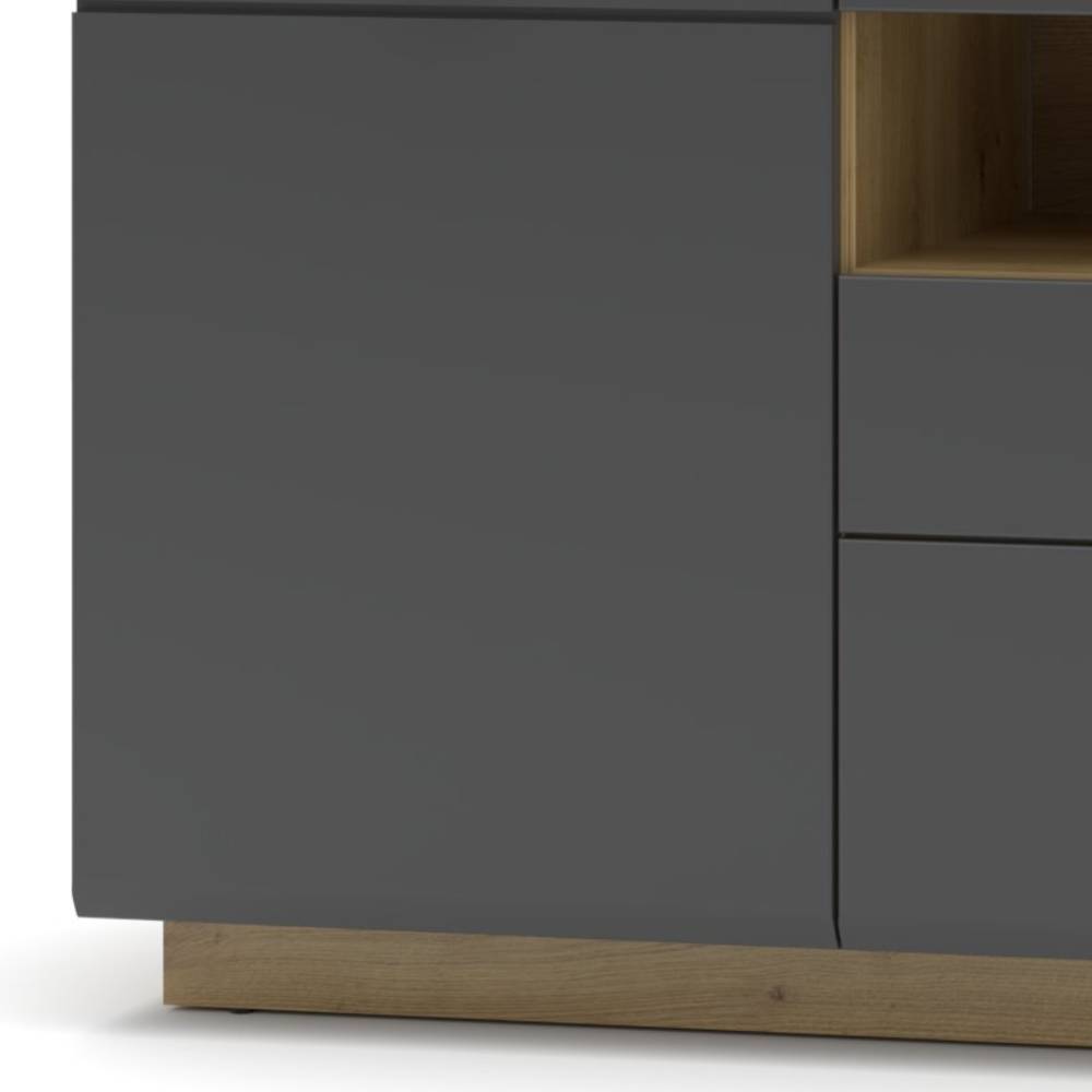 TV Sideboard in mattem Dunkelgrau - Azar