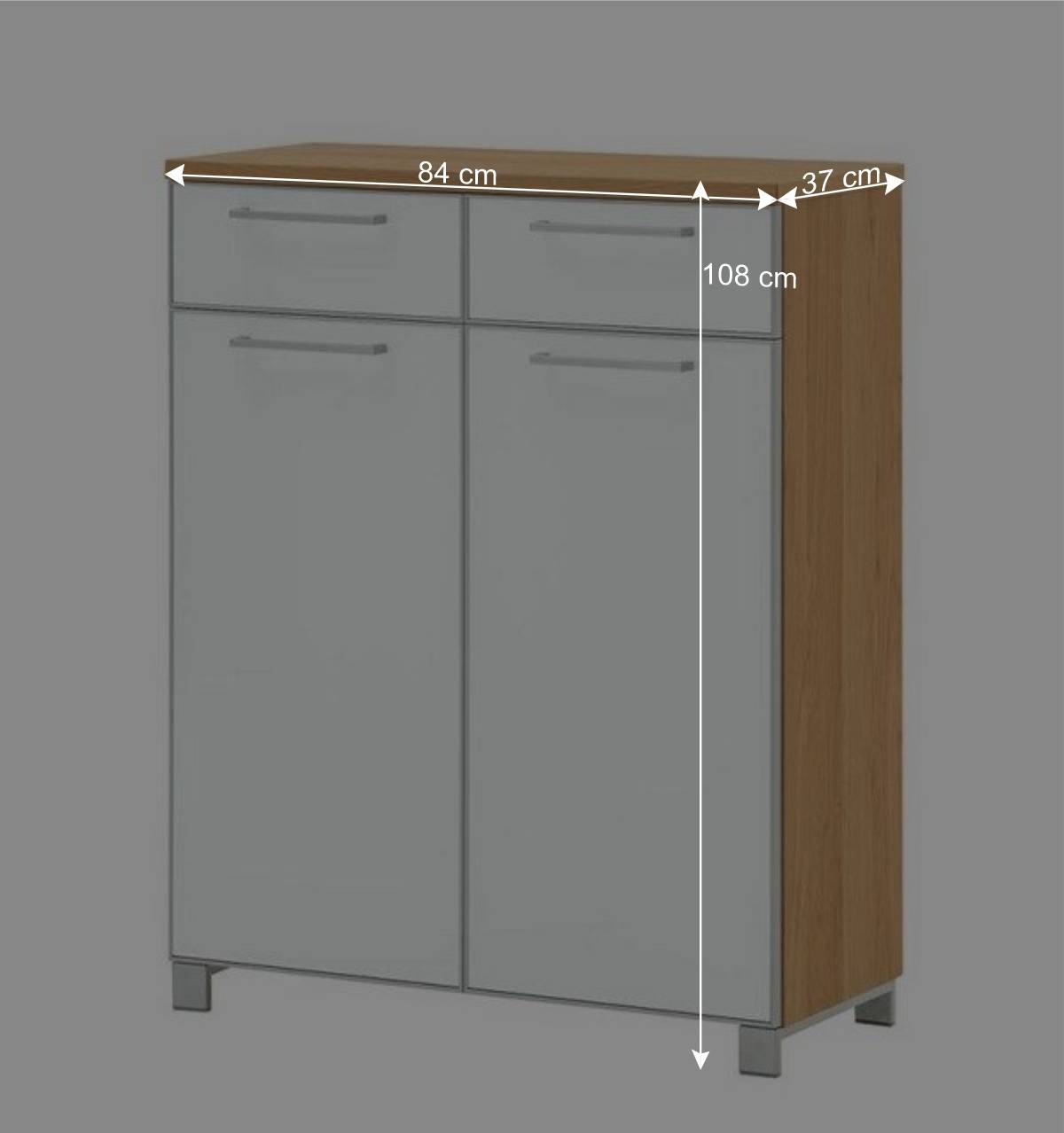 Garderobenmöbel Set Wynoca in Weiß Glas beschichtet (fünfteilig)
