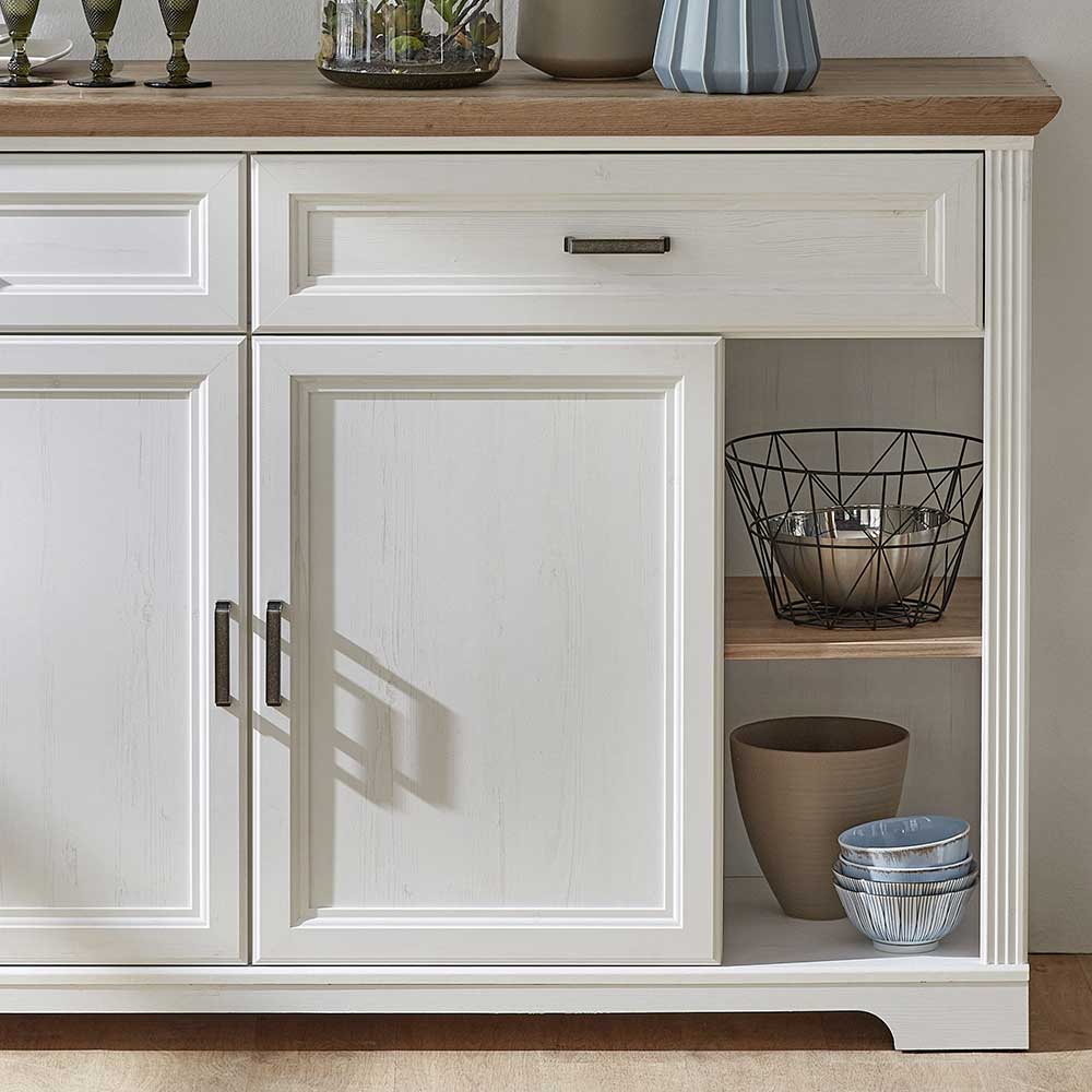 171x102x48 Sideboard in Weiß & Eiche - Sinolita