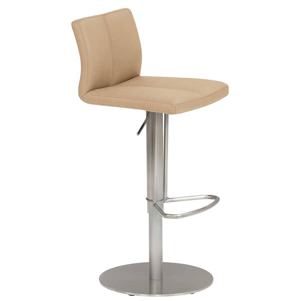 Barstuhl mit Microfaser in Beige - Corbit
