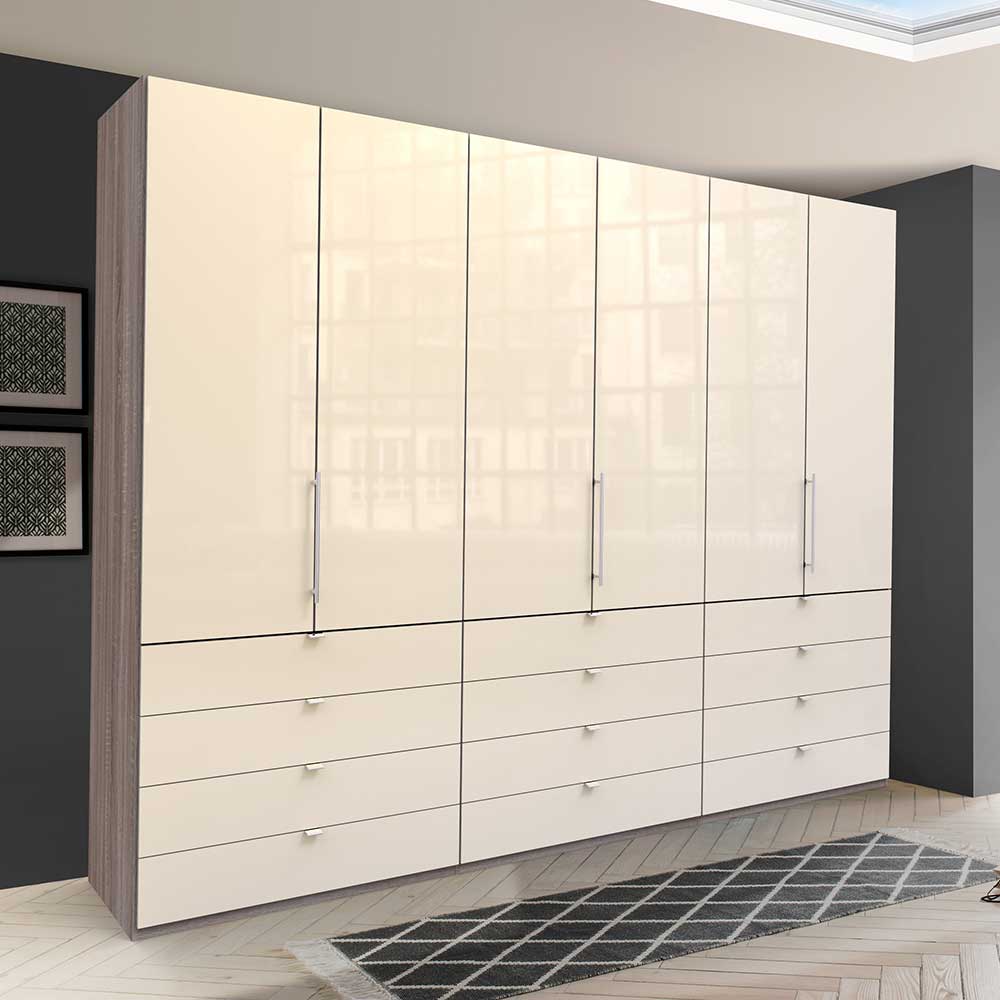 Kombi-Schlafzimmer-Schrank mit 12 Schubladen - Cempino