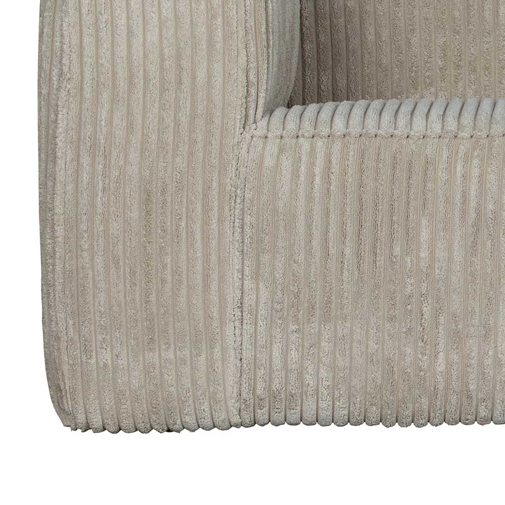 Cord Wohnzimmercouch in Beigegrau - Jamiesa