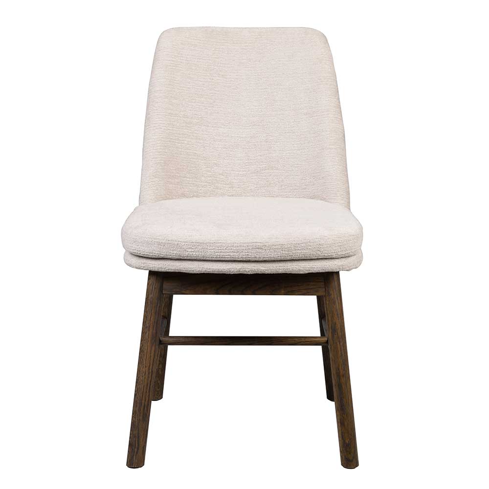 Stühle in Creme und Eiche Dunkel - Dominico (2er Set)