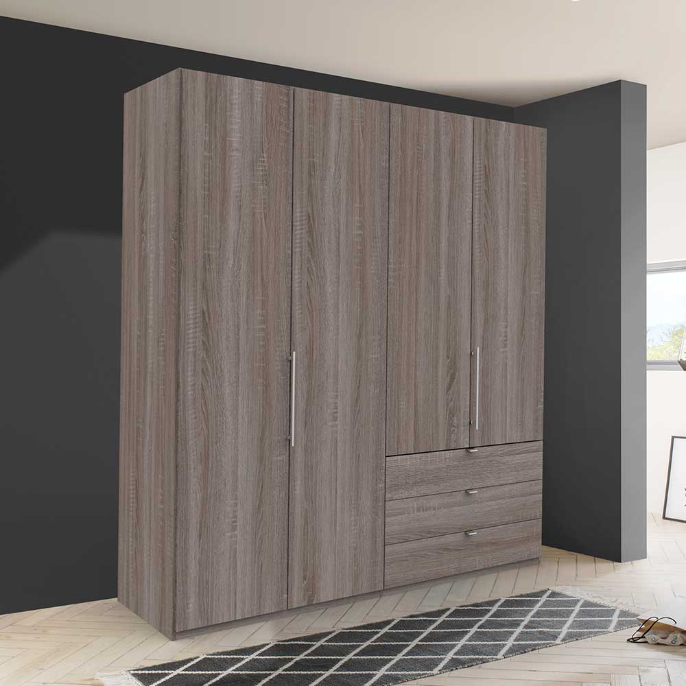 200cm Schlafzimmerschrank mit Folierung Holzoptik - Crenba