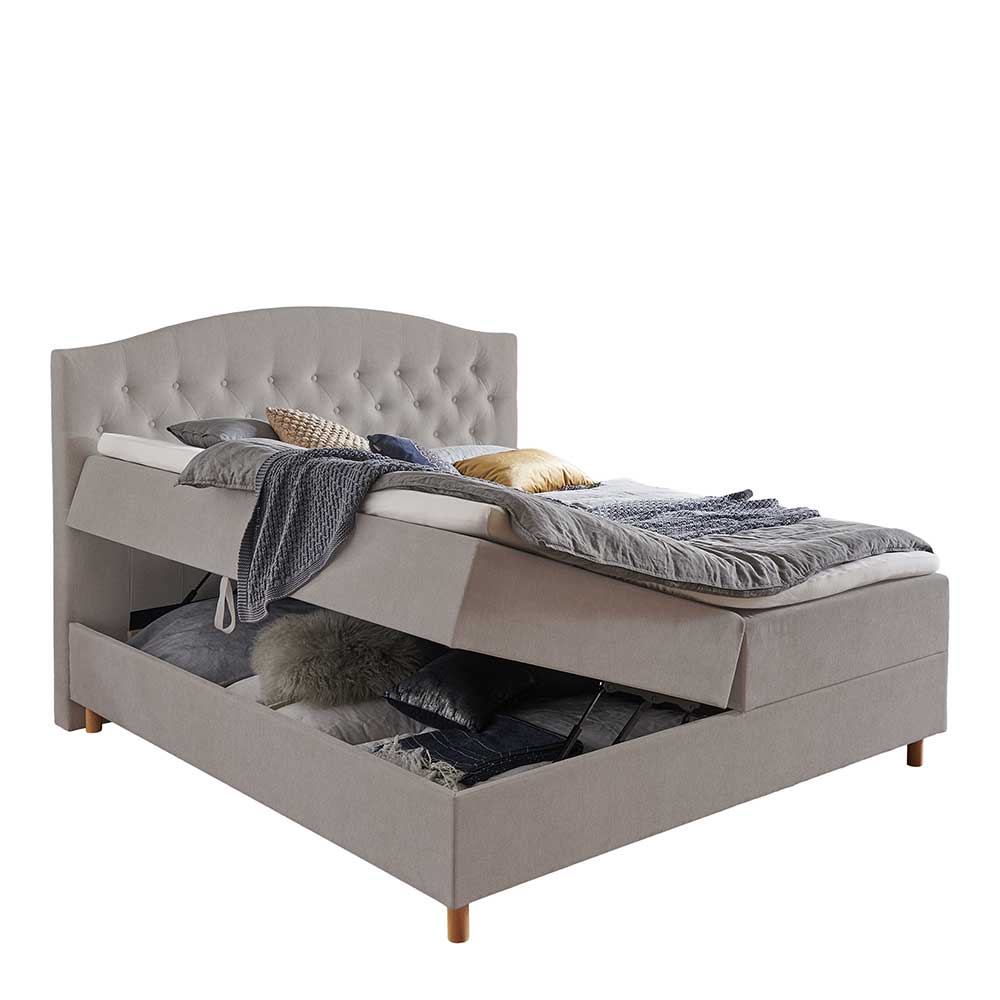 H3 Komplettbett mit Bettkasten in Hellbraun - Furcia