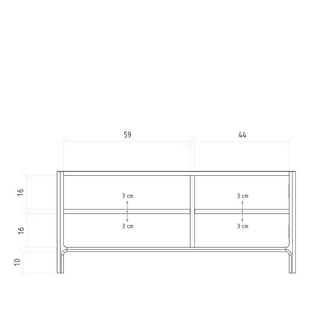 TV Element mit zwei Fächern und Tür - Laida