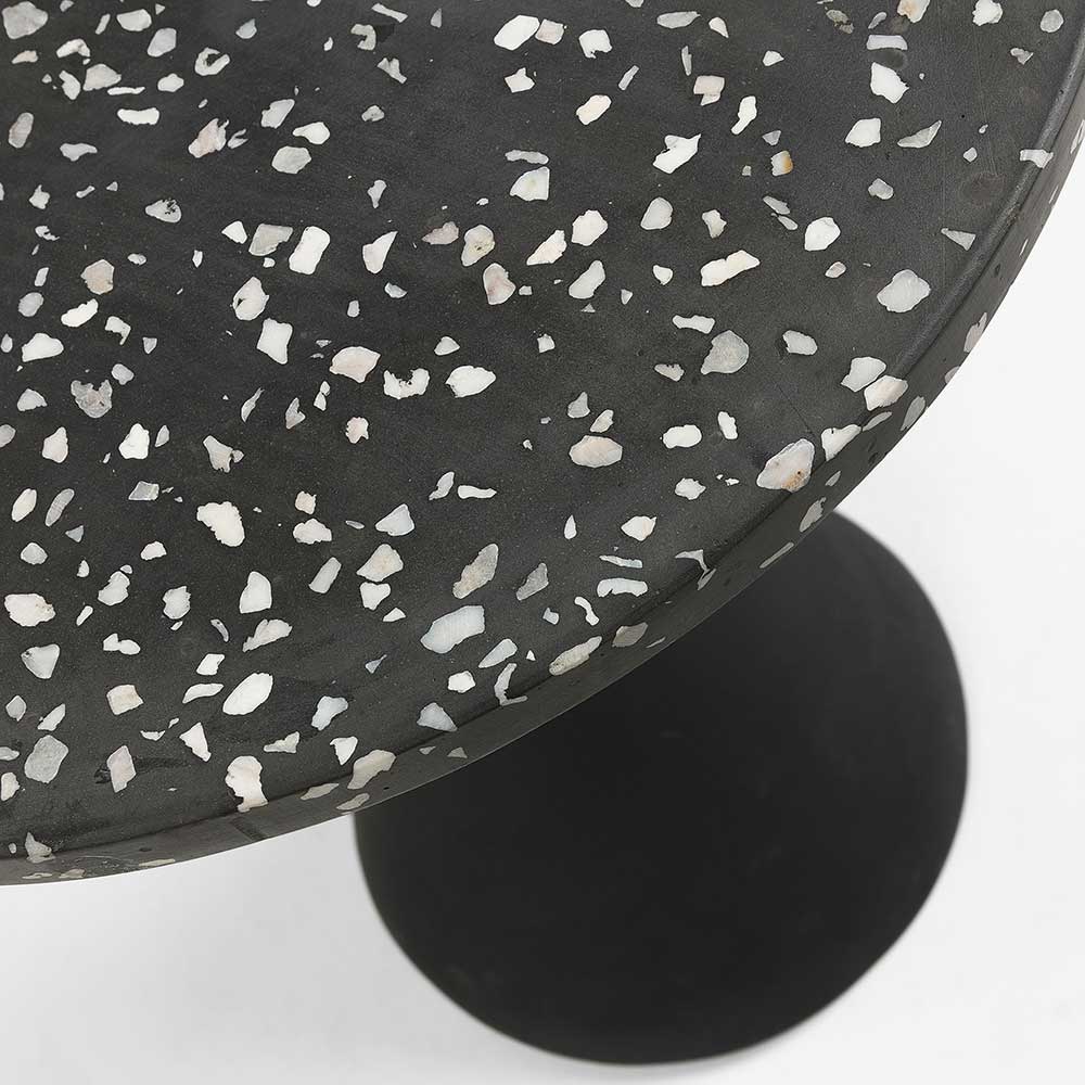 40x50x40 Beistelltisch mit Terrazzo in Schwarz - Cow