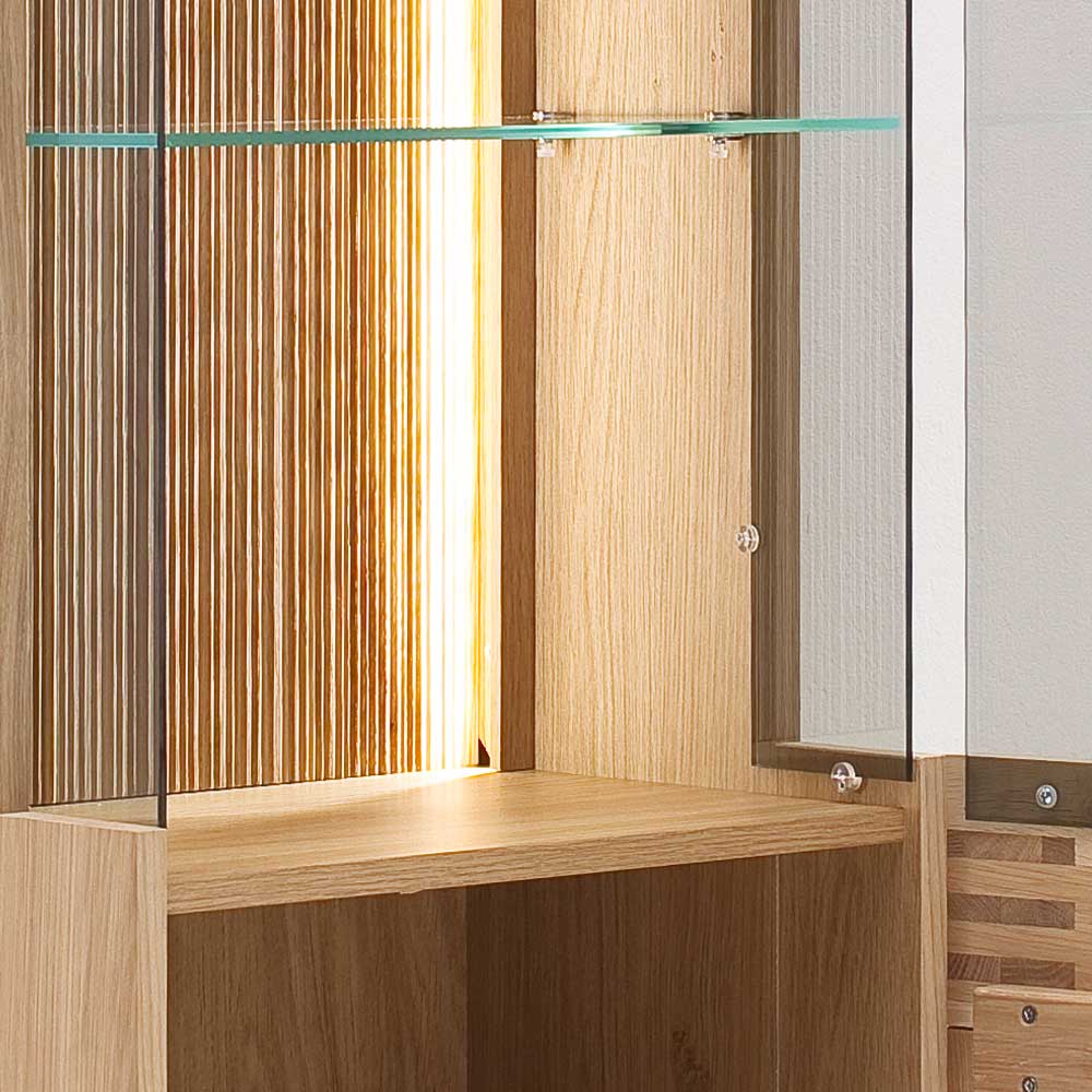45x149x37 Wandvitrine in Eiche Bianco - Crupean