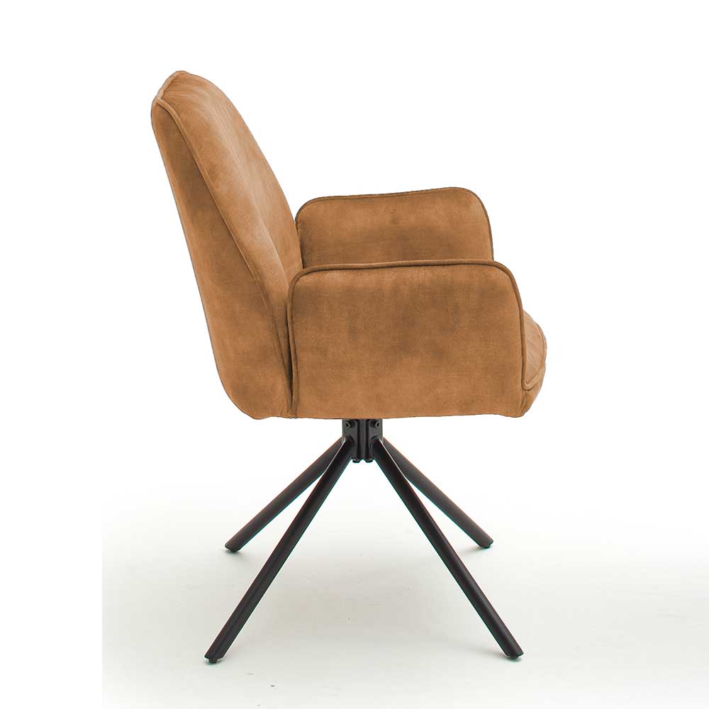 Drehbarer Tischsessel in Ocker - Aron (2er Set)