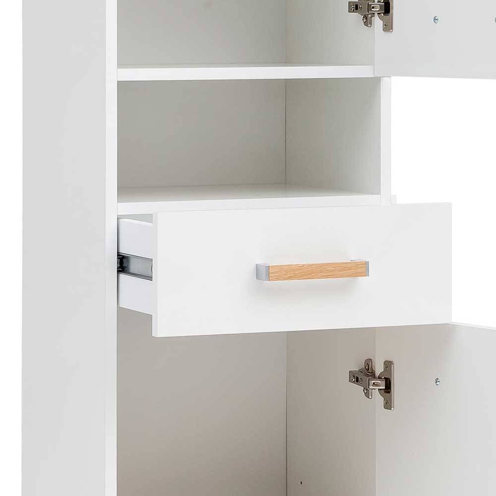 Skandi Bad Hochschrank in Weiß Glanz - Utiona