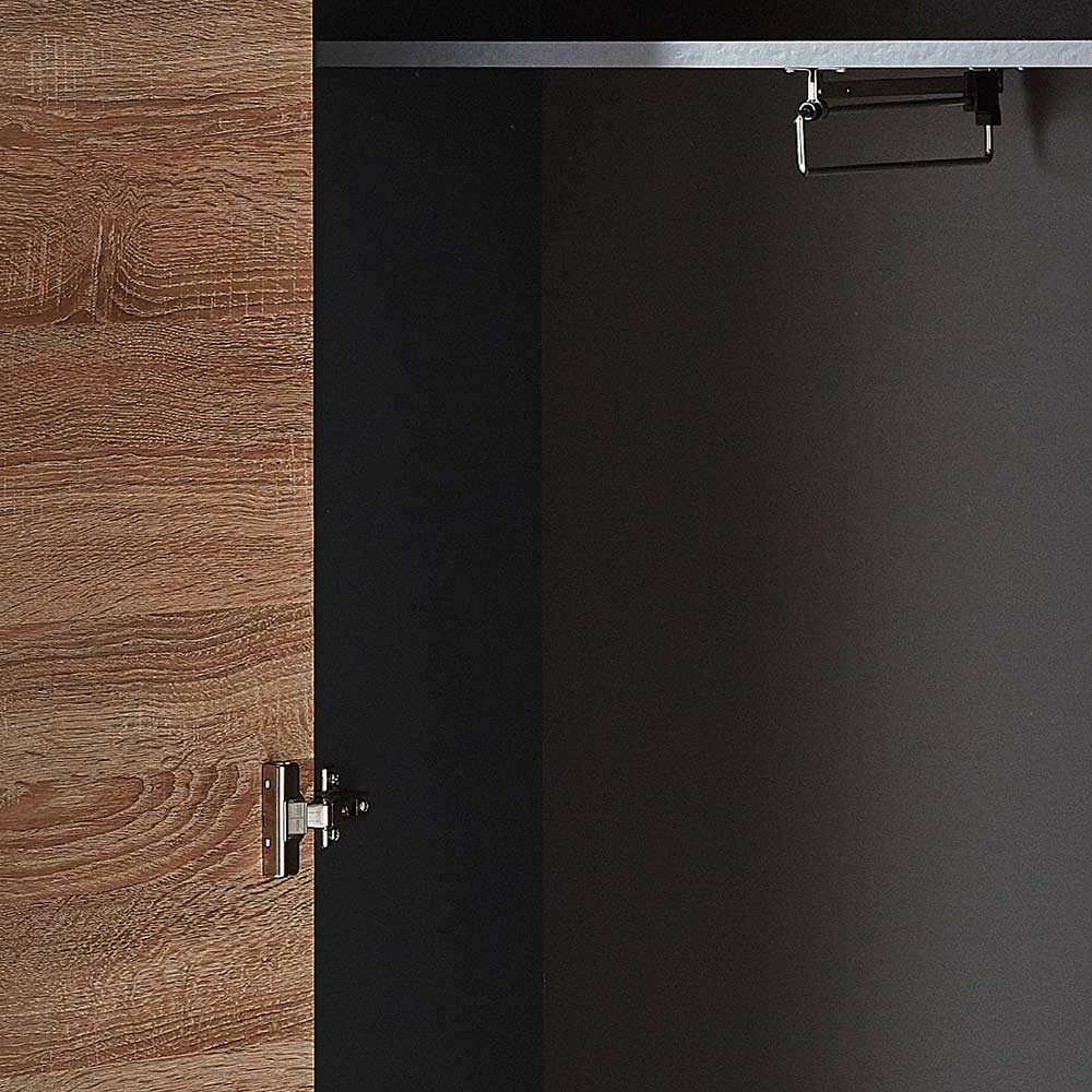 105x192x38 cm Dielen Kleiderschrank mit Spiegel - Kuetra