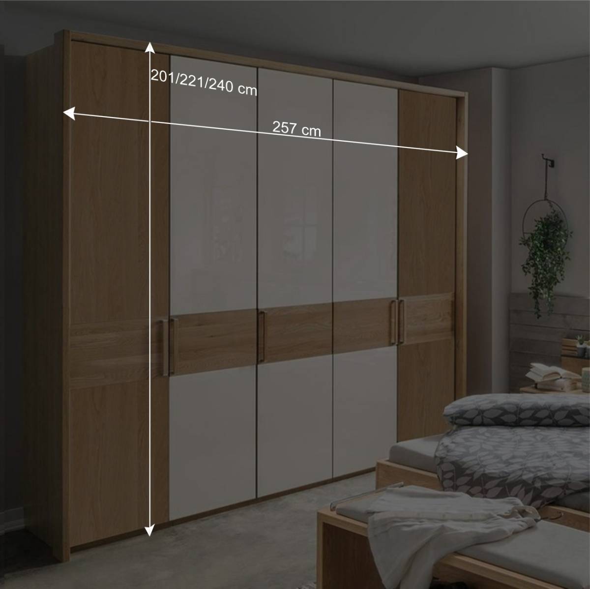 5-türiger Schlafzimmer Schrank mit fünf Türen - Emdsiva IV