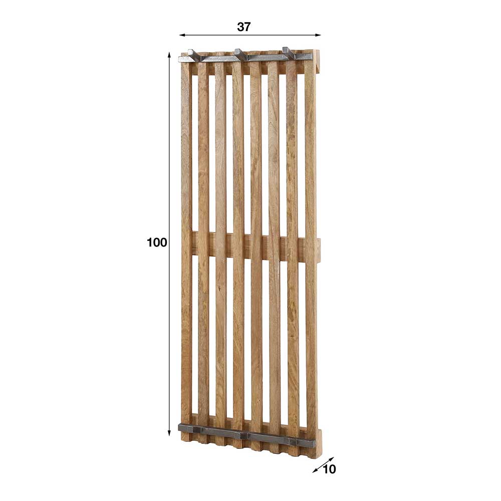 Design Garderobe aus Mangoholz in Sand - Laan