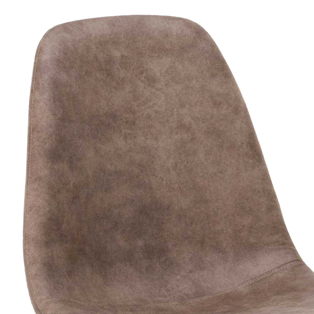 Kunstleder Stühle in Taupe Vintage - Fjord (4er Set)