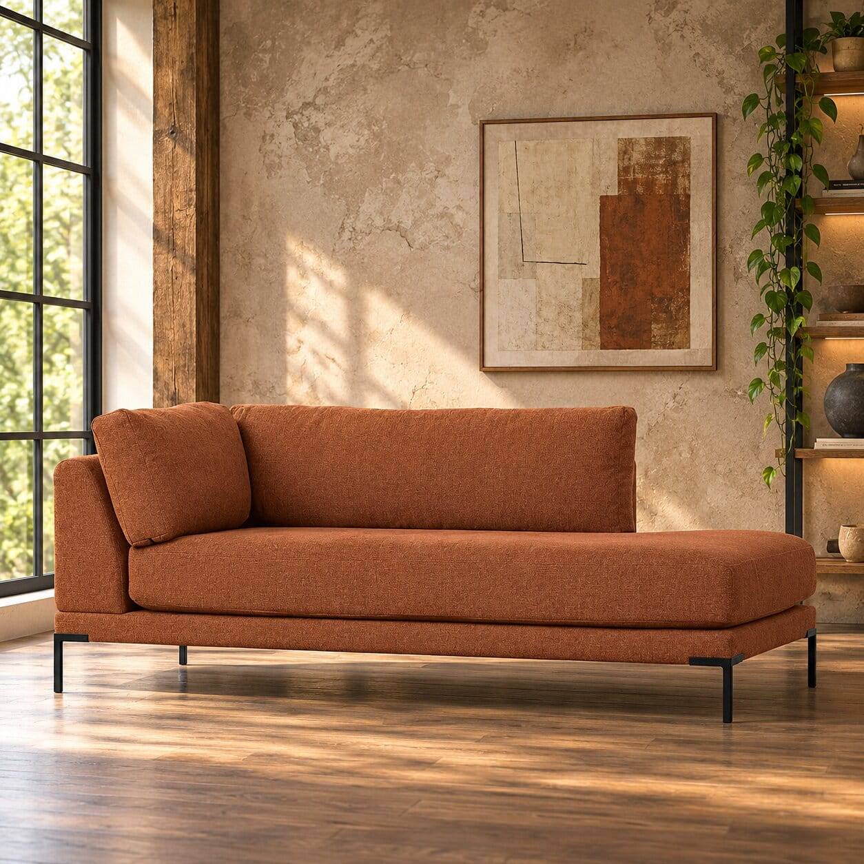 Modulsofa Recamiere in Rost Braun - Brixx