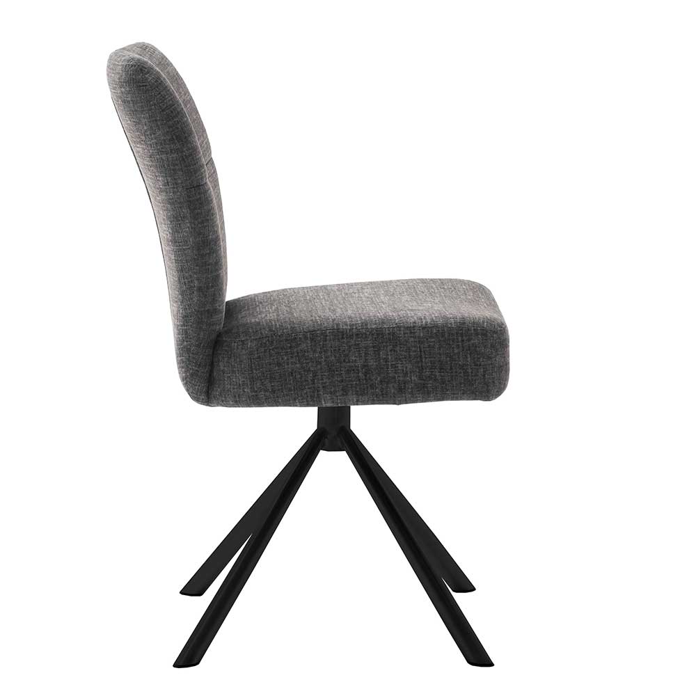 Stuhl mit Federkern-Sitz in Anthrazit - Praga (2er Set)