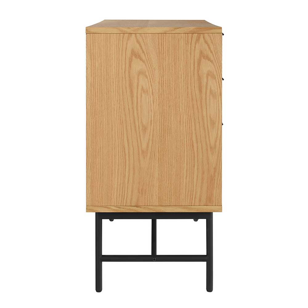 120x80x40 Skandi Kommode in Eiche und Schwarz - Piassona
