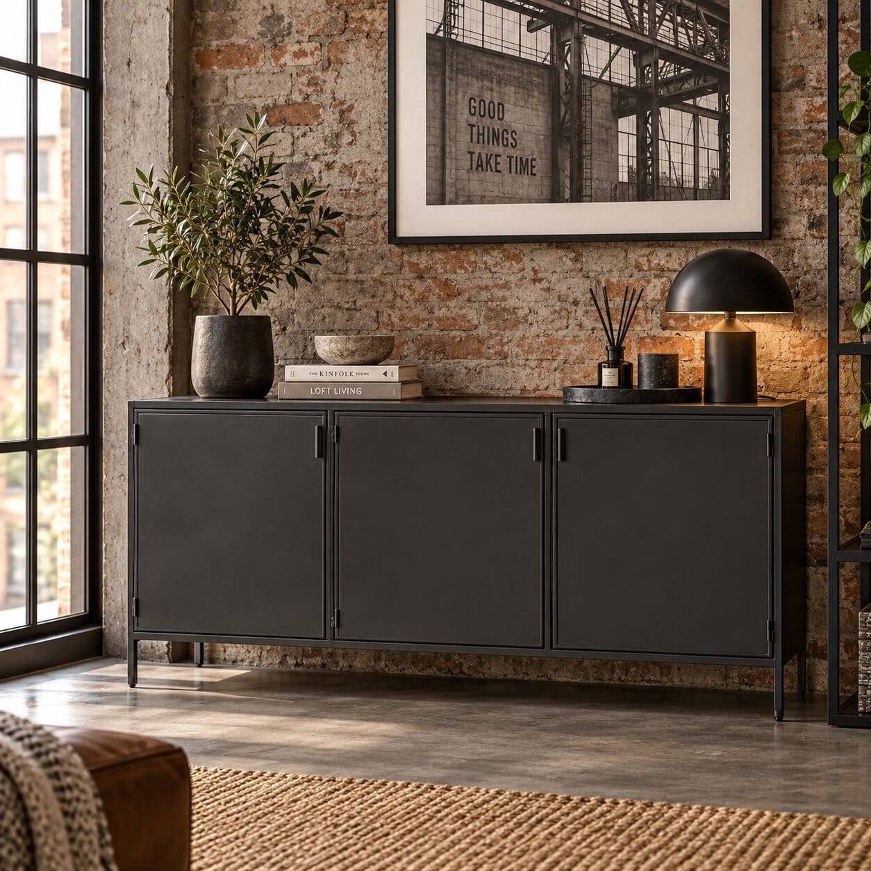 160x72x35 Metall Sideboard mit drei Türen - Magde