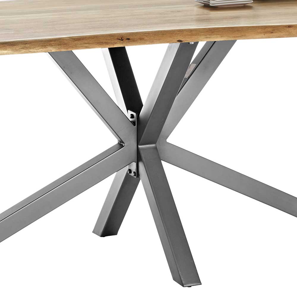 Live Edge Akazie Esstisch mit Spider Gestell - Harukivo
