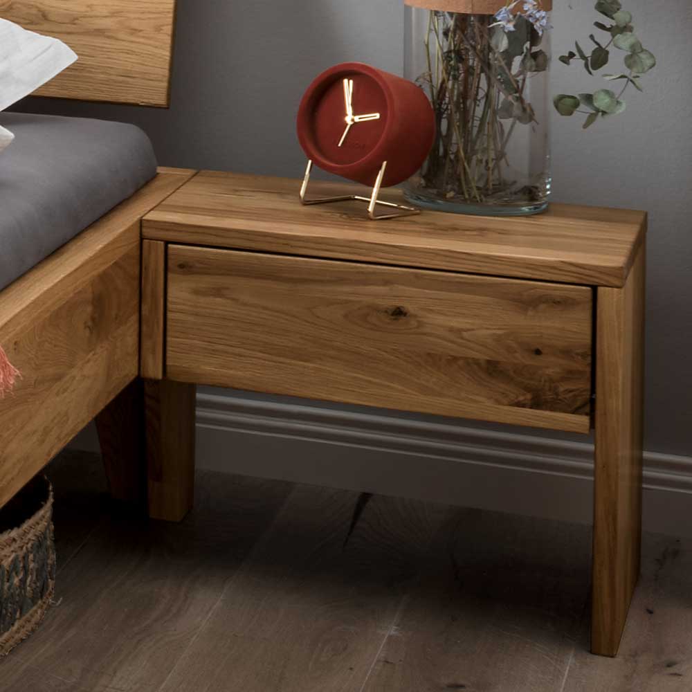 Rustikales Bett Set mit Nachttischen - Yunves (dreiteilig)