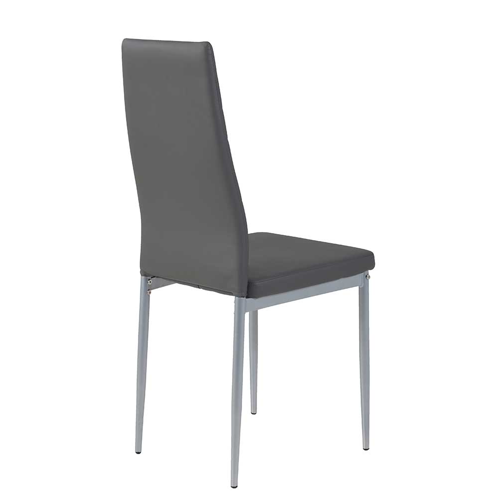 Kunstlederstühle in Grau - Efalias (2er Set)