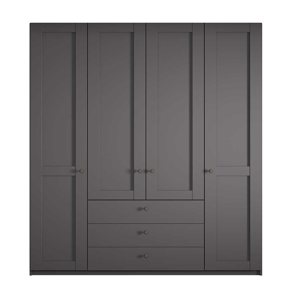 Kleiderschrank in Dunkelgrau 4-türig - Mataram