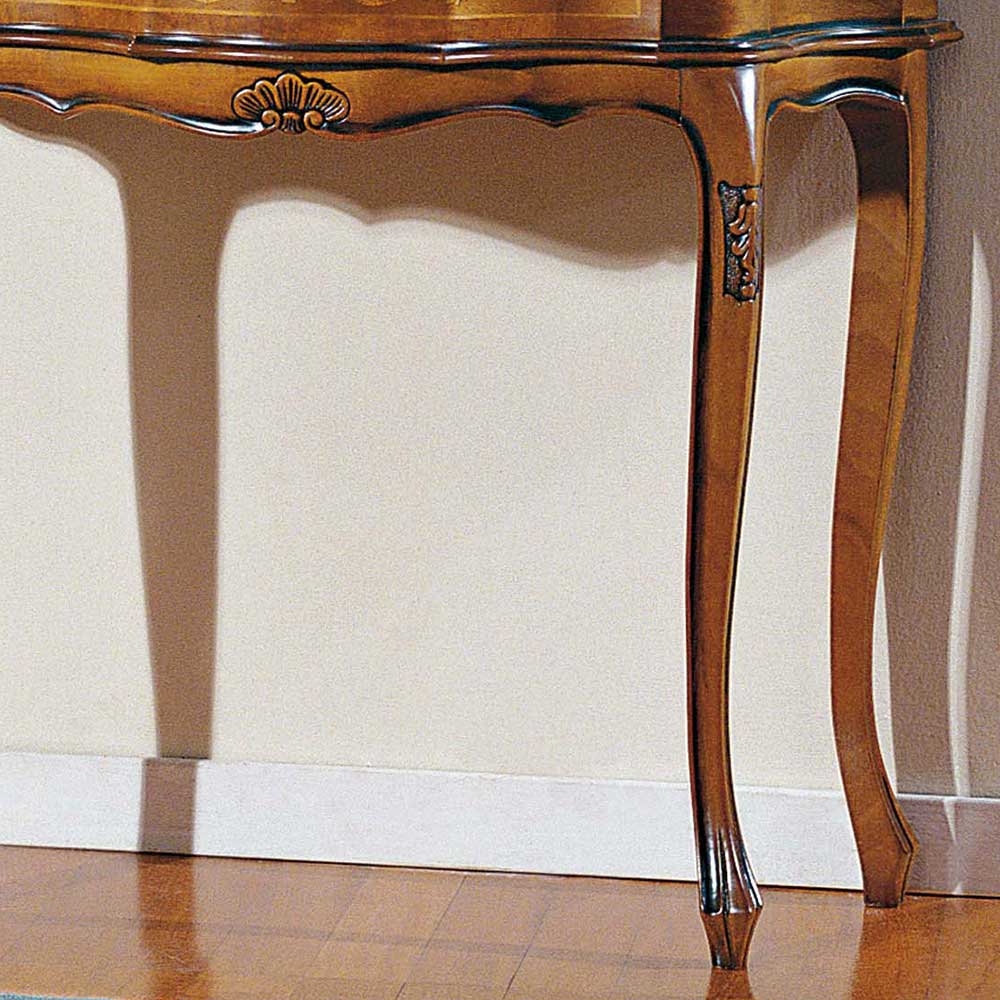 88cm breiter Konsolentisch Nussbaum Furnier Agosto im Barockstil
