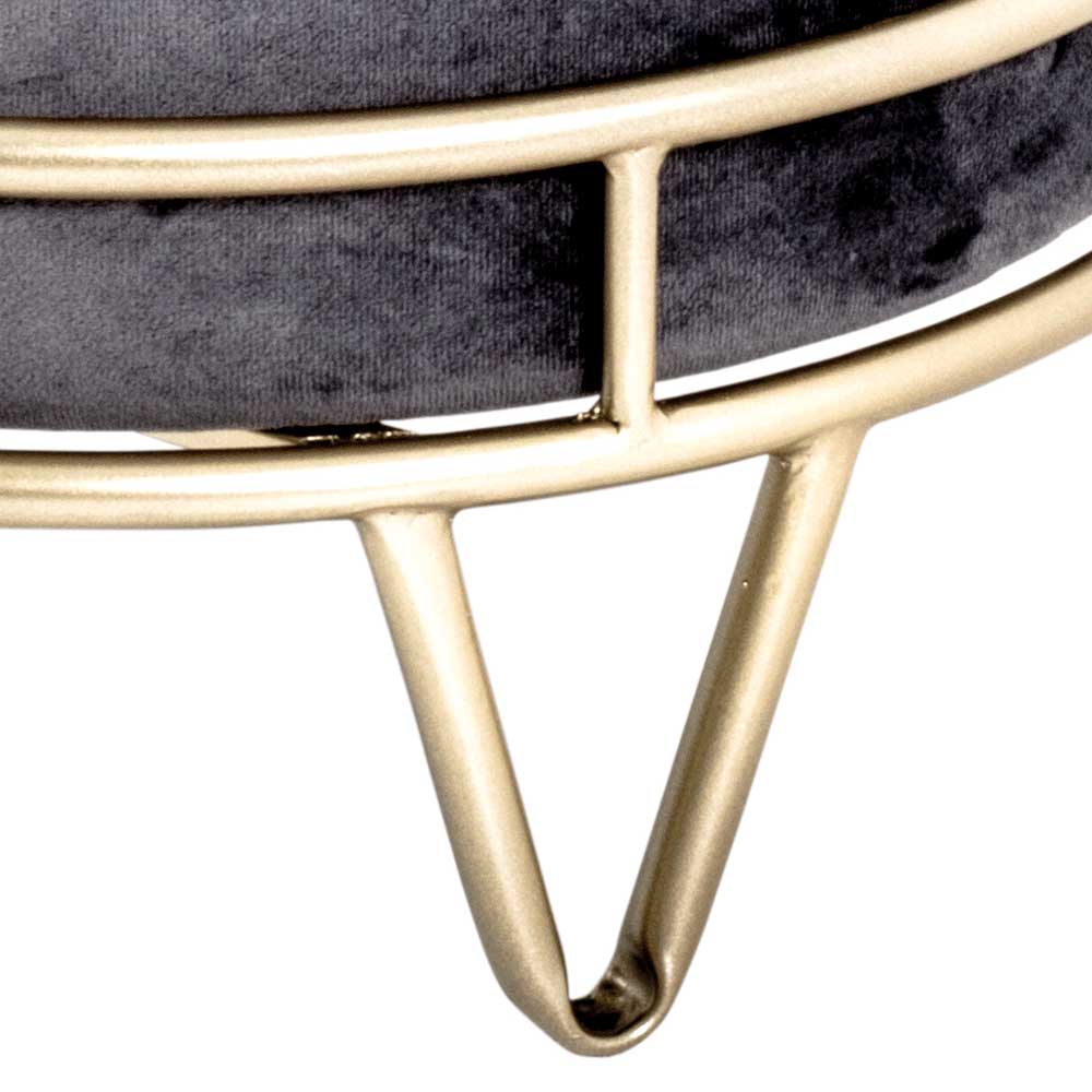 38x40x38 Polsterhocker in Grau & Gold - Saye