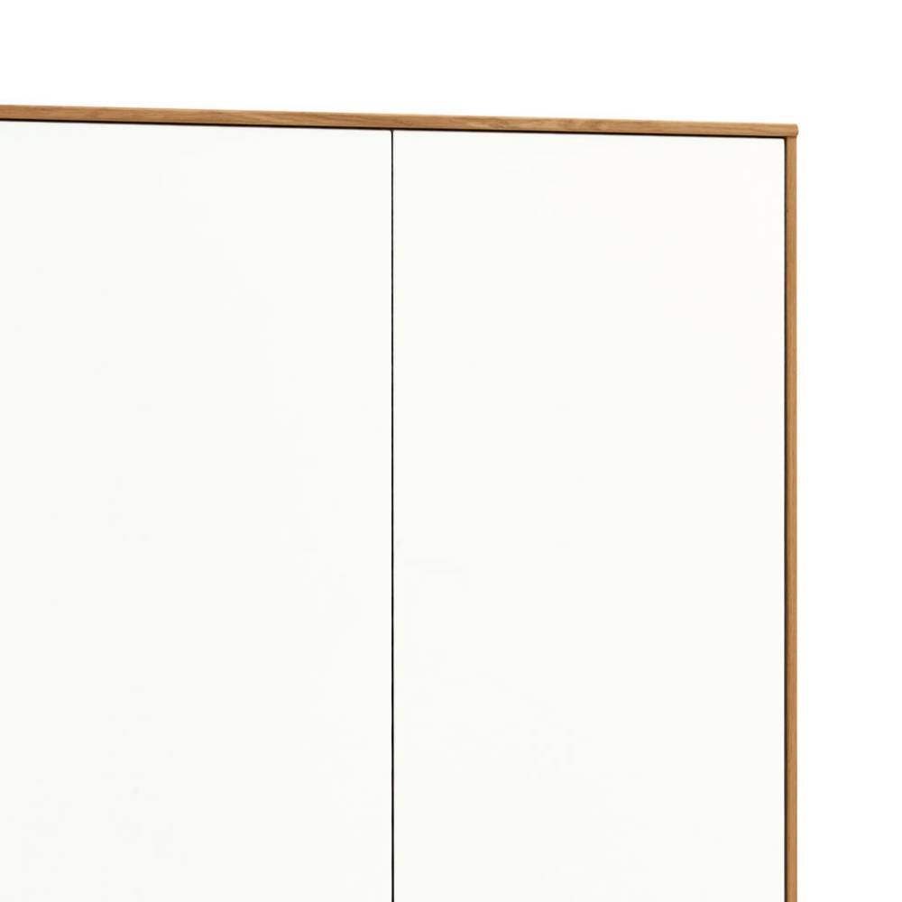 Schrank Oberkante oben rechts in Eiche Bianco Holz mit weißen Türen – Pablona