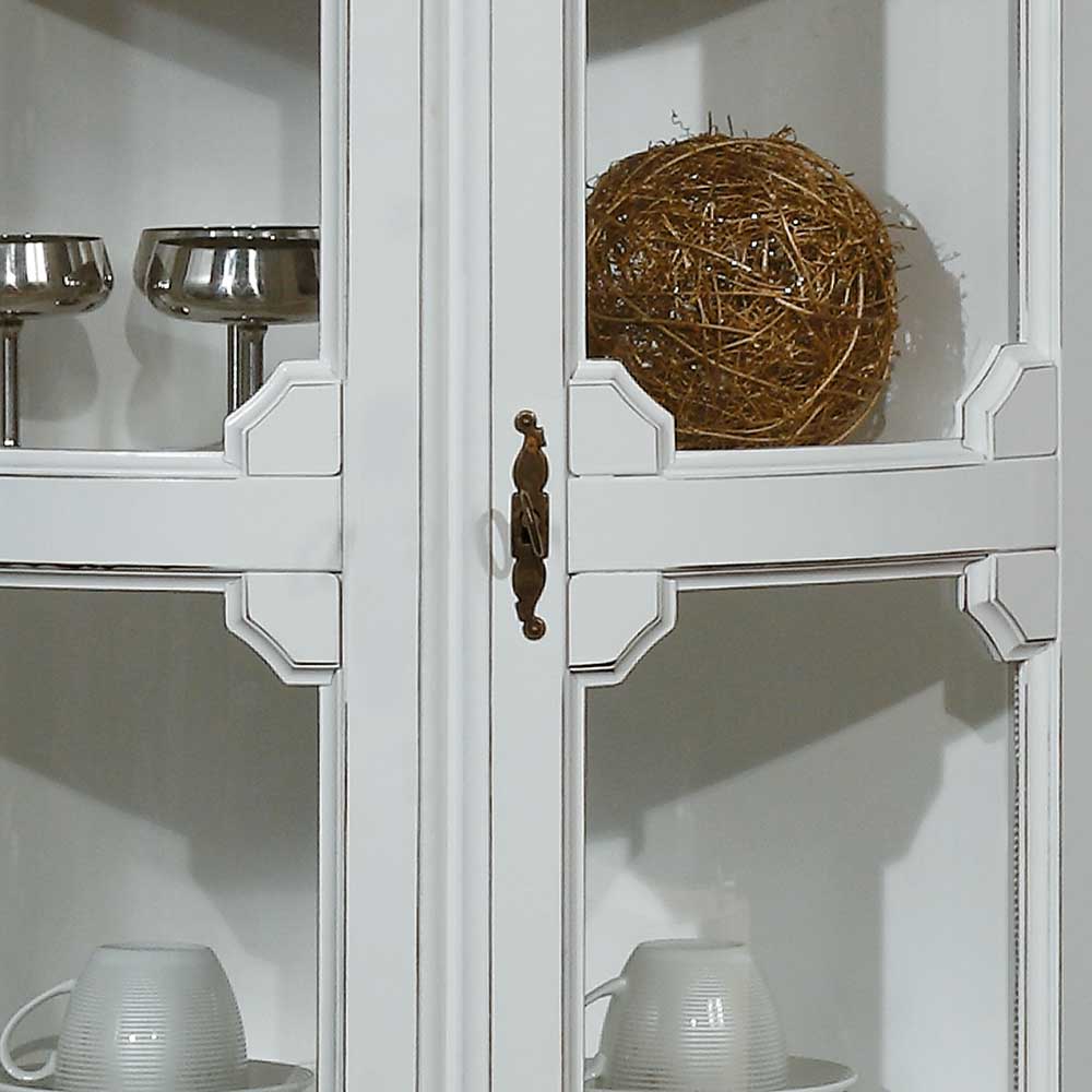 Vintage Eckvitrine in Weiß - Zarinas