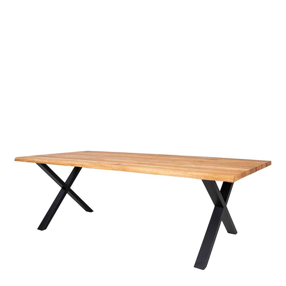 240x95 Esstisch mit X Füßen aus Stahl - Malawi