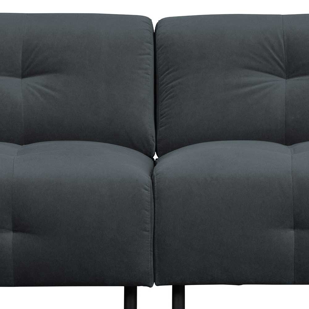 Dreisitzer Couch aus Samt in Dunkelgrau - Maylana