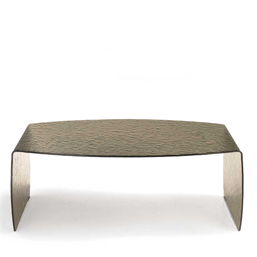 Design Couchtisch aus Strukturglas in Bronze - Pepps
