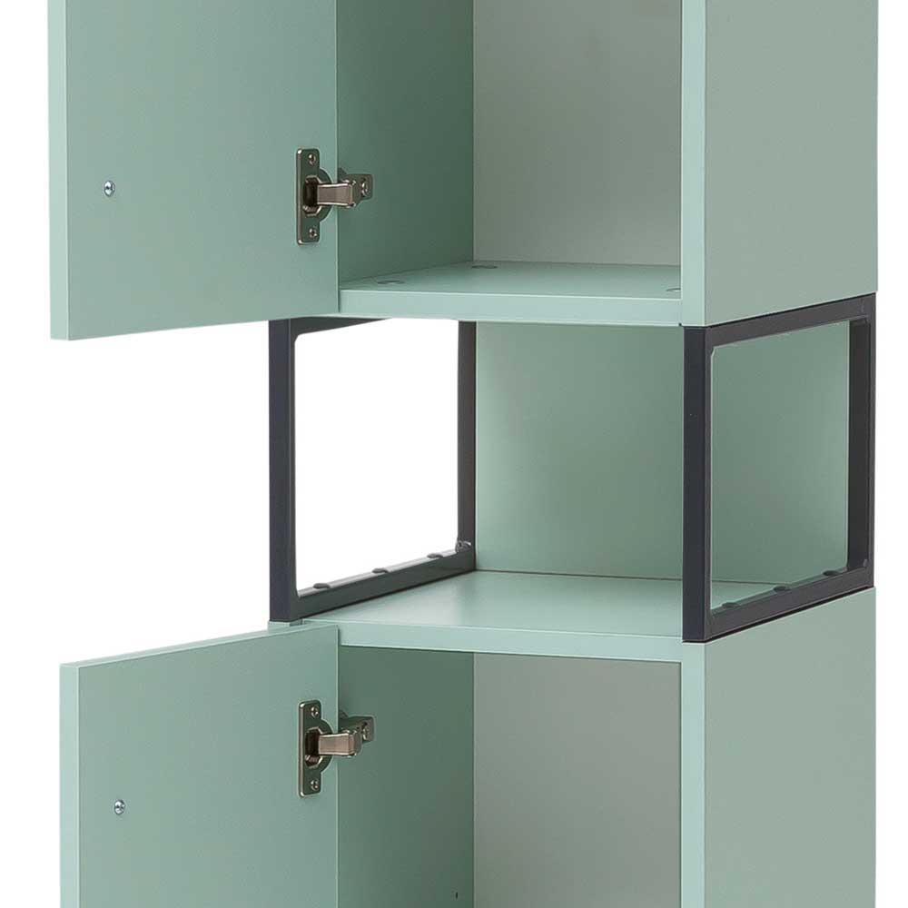 Badschränke in Mint Grün & Anthrazit - Esdrus (dreiteilig)