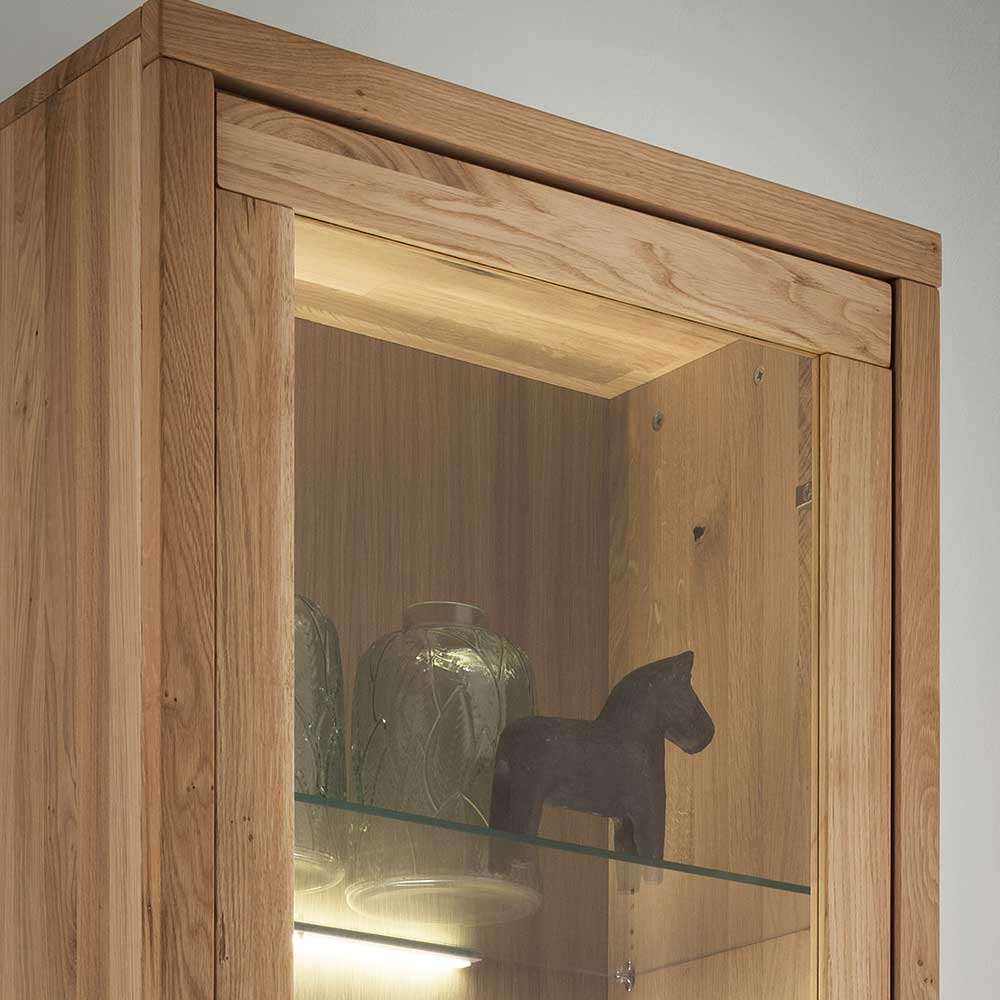 65x205x40 Echtholz Vitrine aus Wildeiche - Embleys