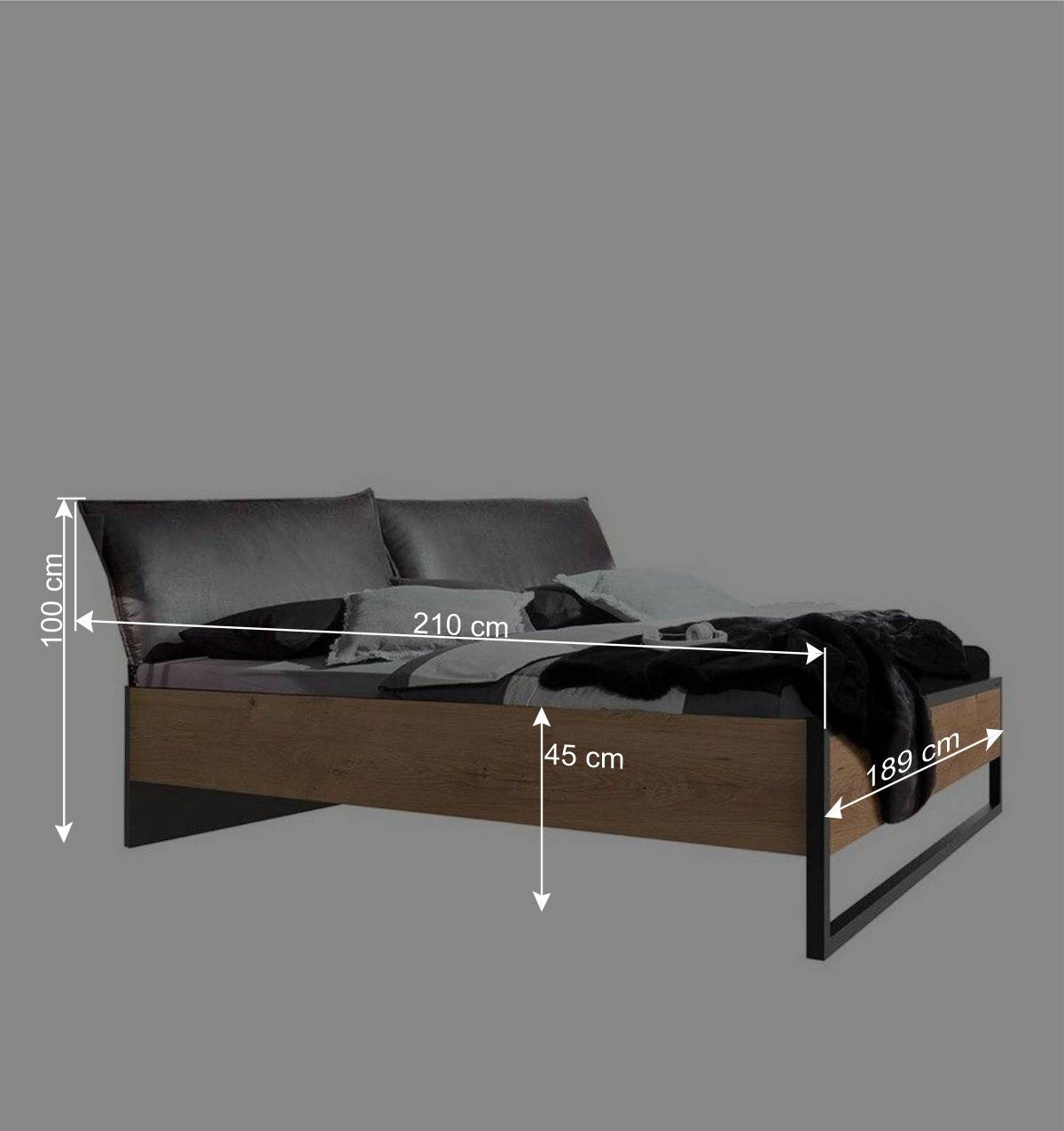 Einrichtung fürs Schlafzimmer Industrial - Bram (fünfteilig)