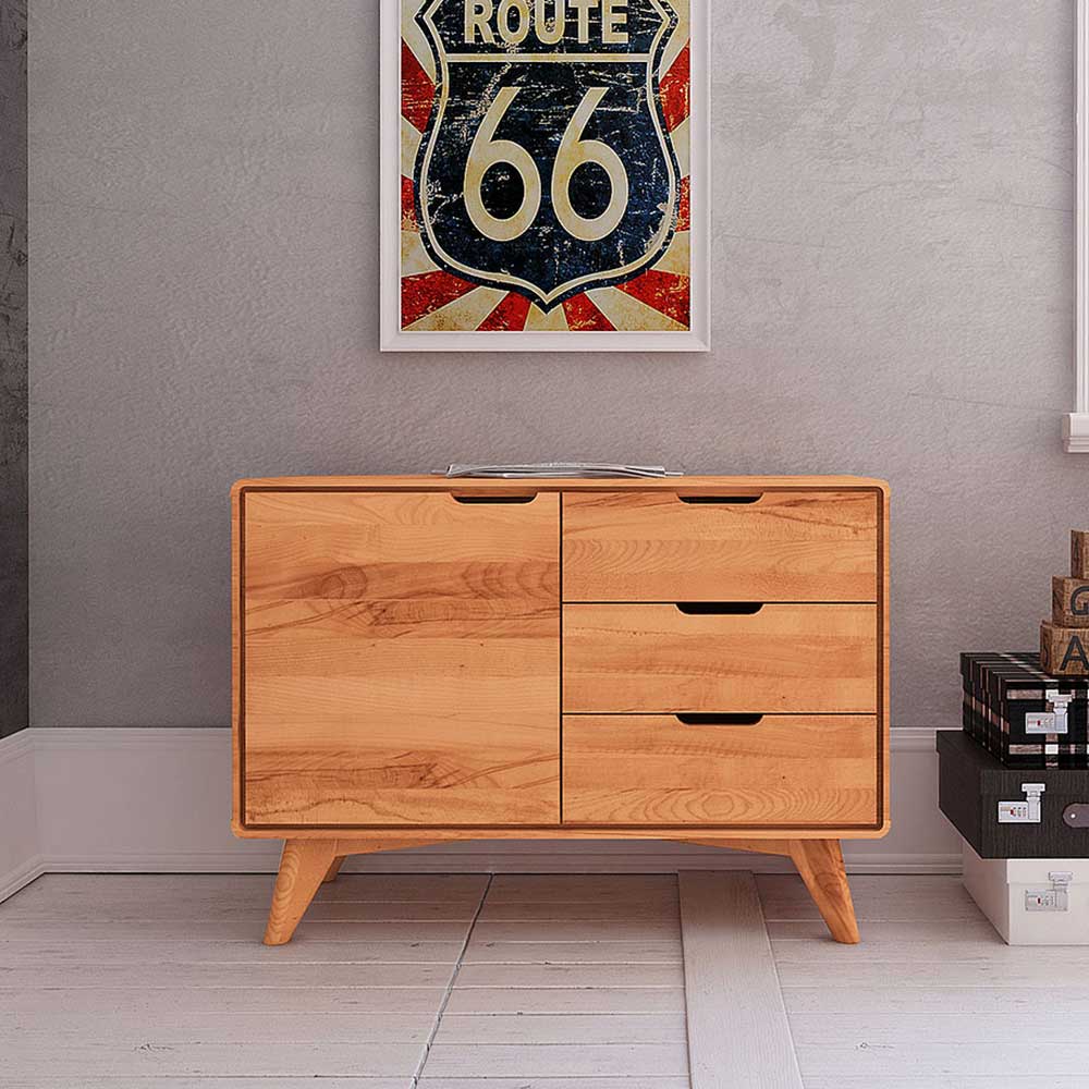Holz Kommode mit Tür & 3 Schubladen - Junola I