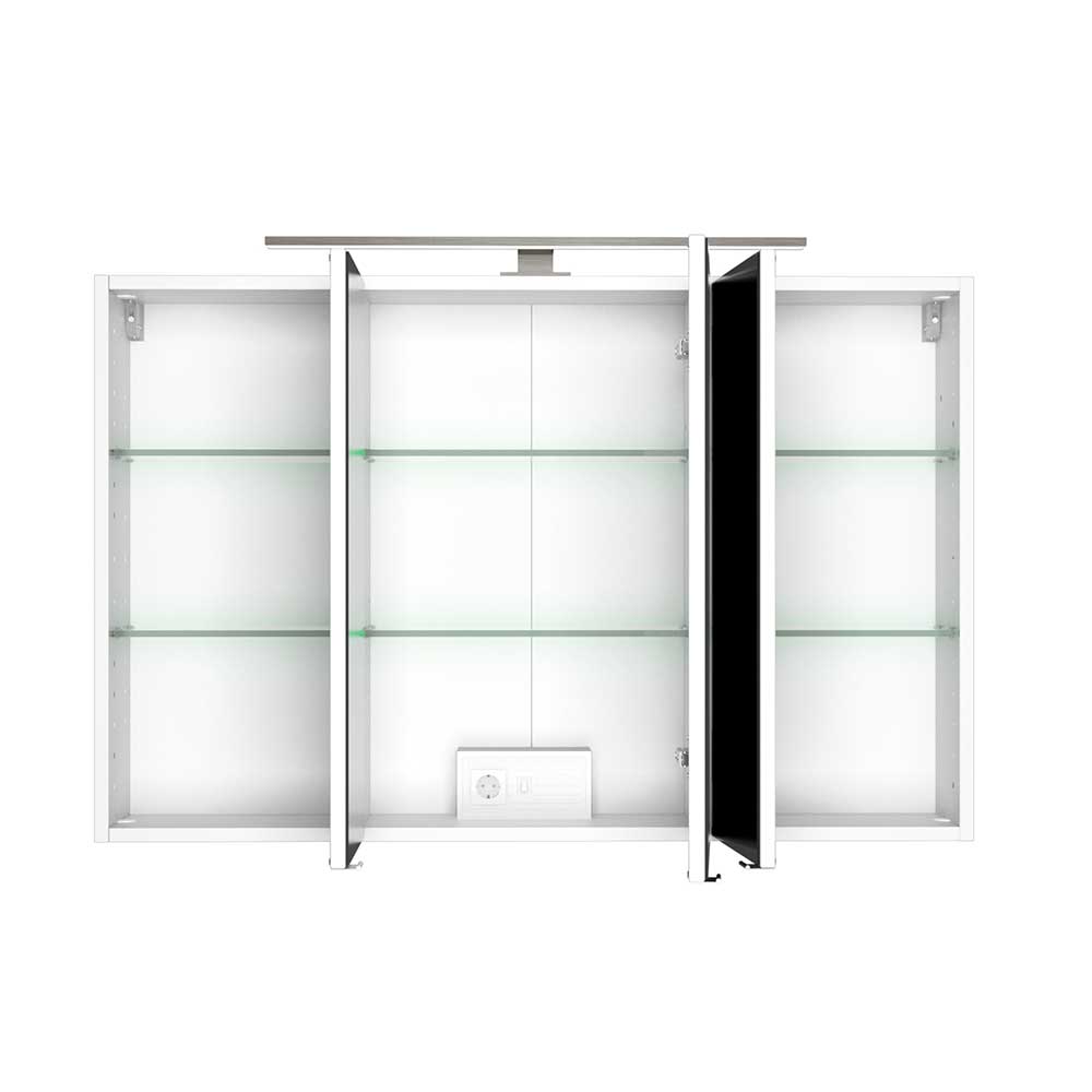 Bad 3-türiger Spiegelschrank mit LED Licht - Livendas